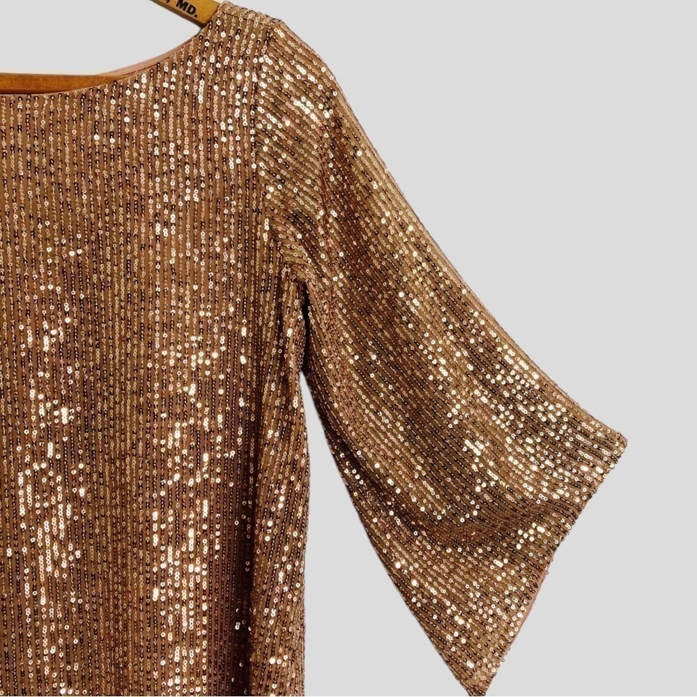 NWT Anthropologie Metallic Sequin Tunic Dress Women’s XS Y2K Starling Whimsigoth - Picture 7 of 14